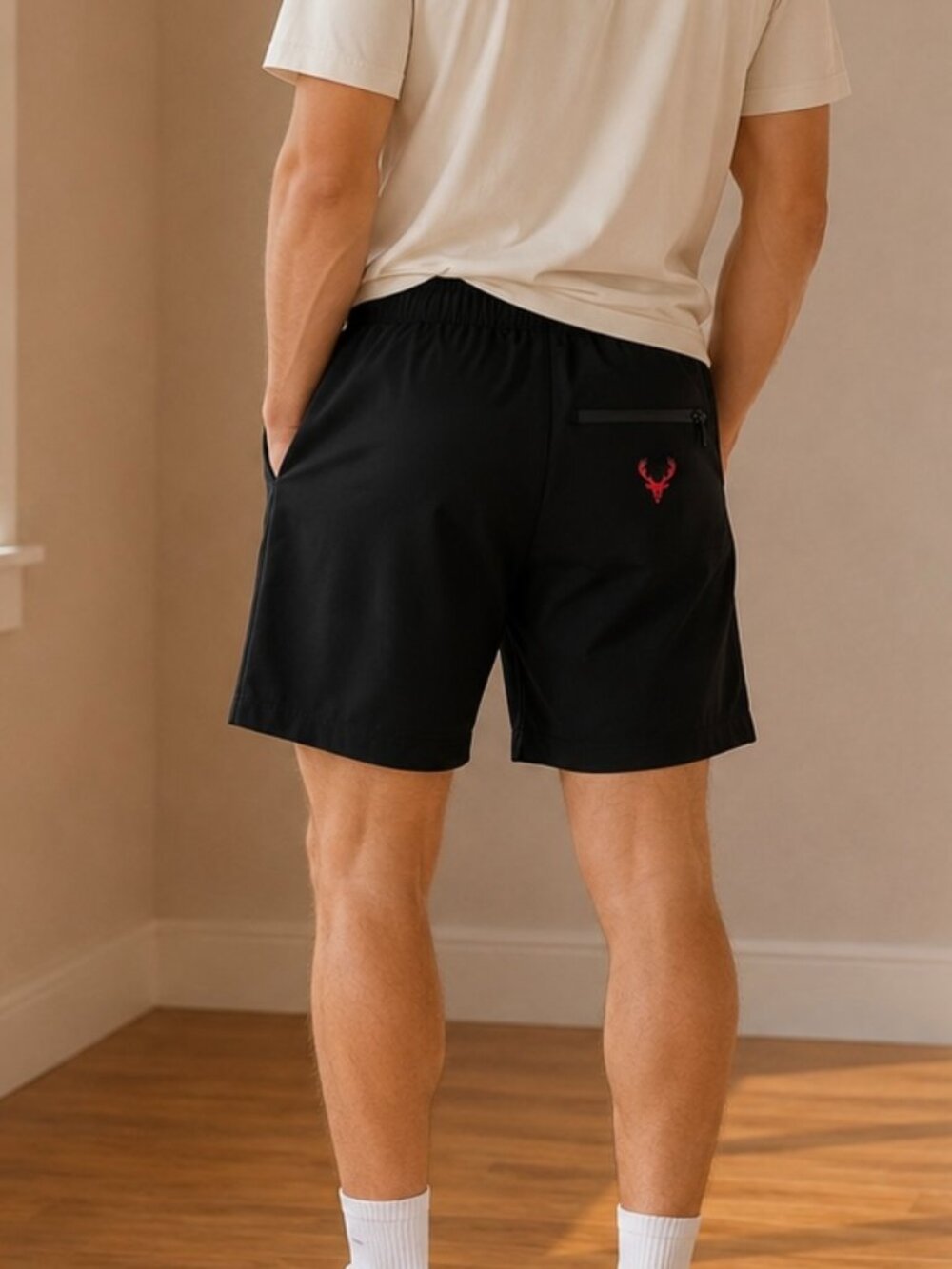 Bucked Up Black Cotton Lounge Shorts Elastic Waist Medium NWT
